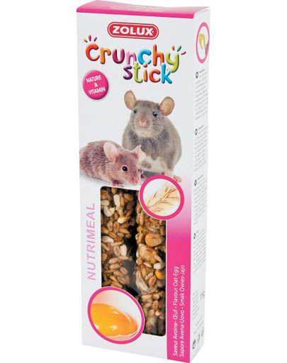 ZOLUX Crunchy Stick pentru șobolani și șoareci - ovăz / ou 115 g