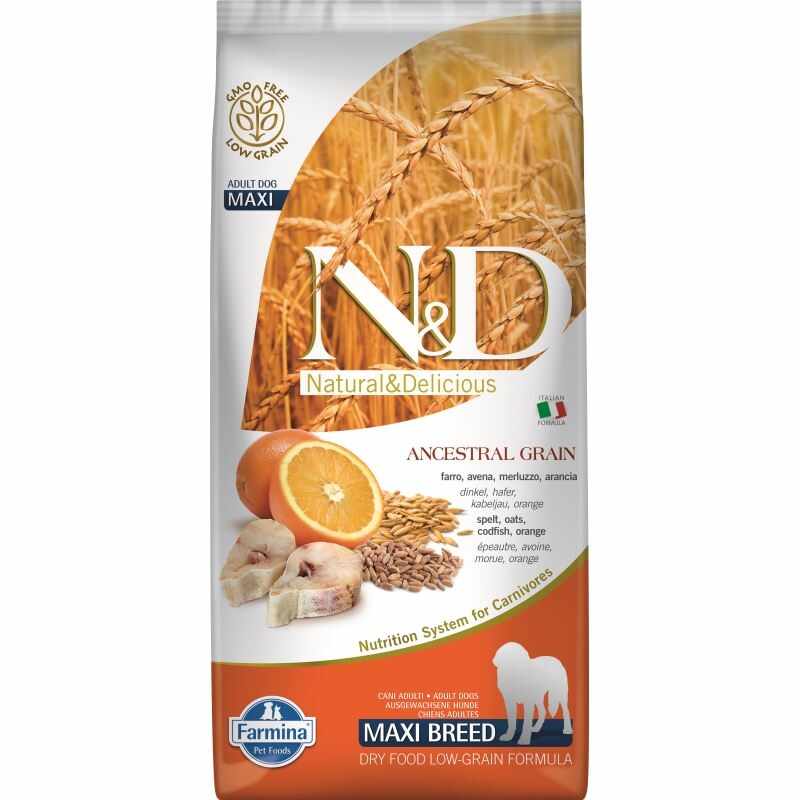 N&D Low Grain Dog Fish and Orange Adult Maxi, 12 kg
