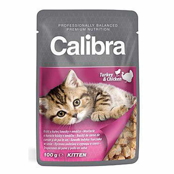 Calibra Cat Kitten Pouch Turkey and Chicken in Sauce 100 g