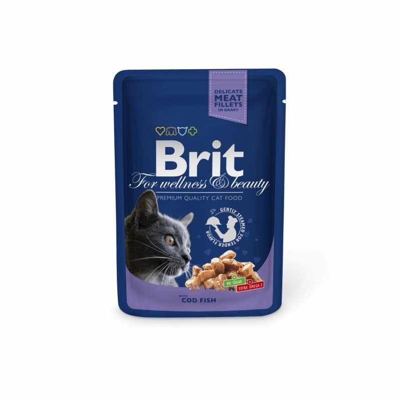 Brit Premium Cat plic cu carne de cod, 100 gr