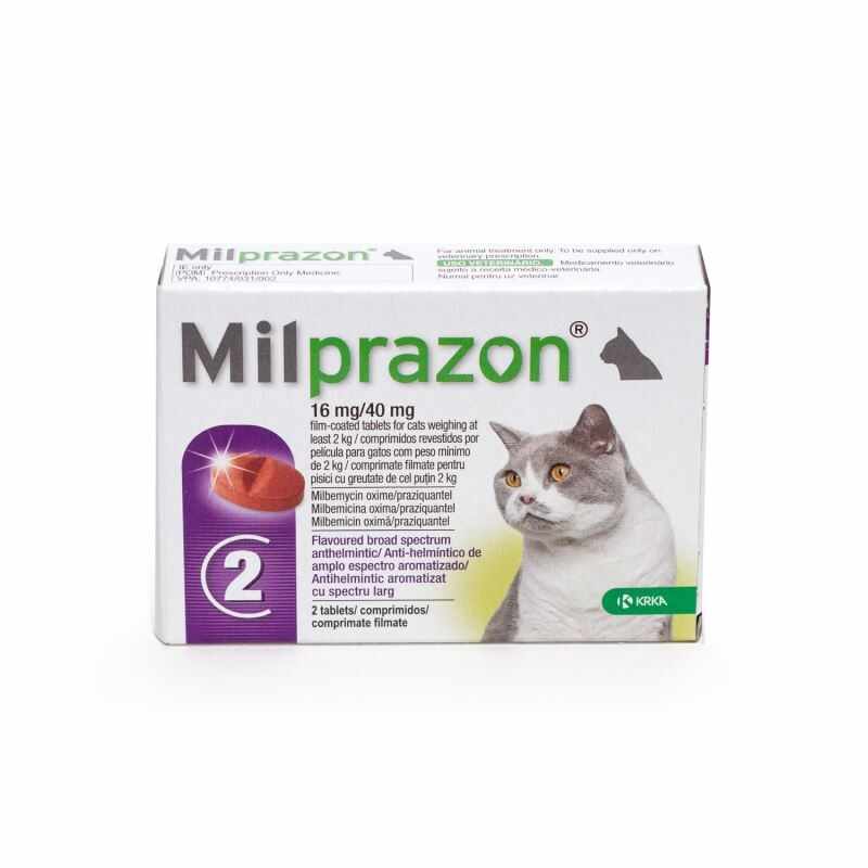 Milprazon Cat 16 / 40 mg (2 - 8 kg), 2 tablete