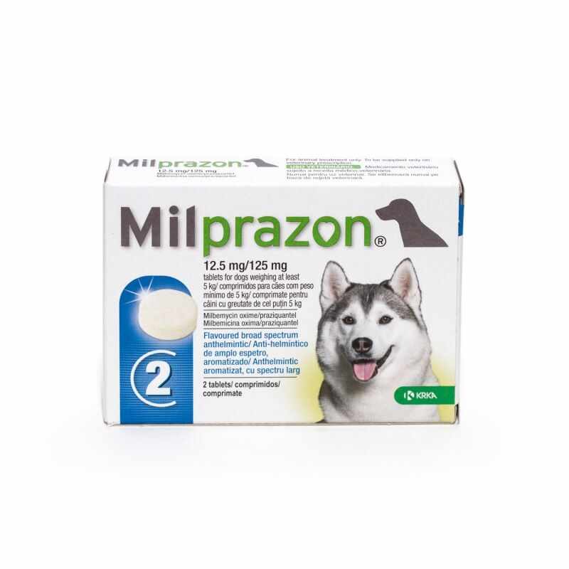 Milprazon Dog 12.5 / 125 mg (> 5 kg), 2 tablete