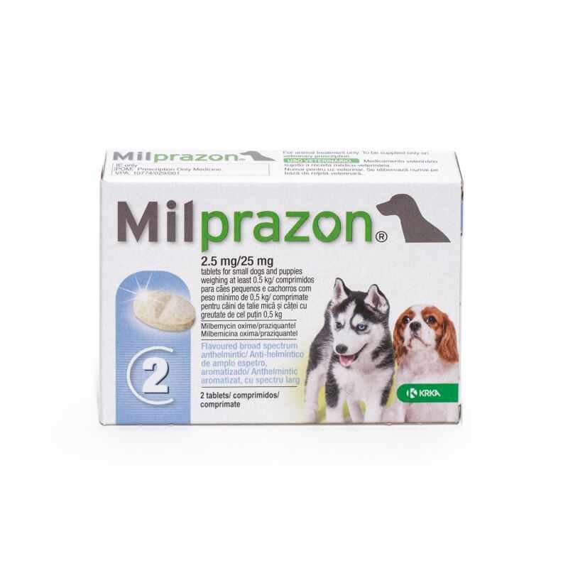Milprazon Dog 2.5 / 25 mg (< 5 kg), 2 tablete