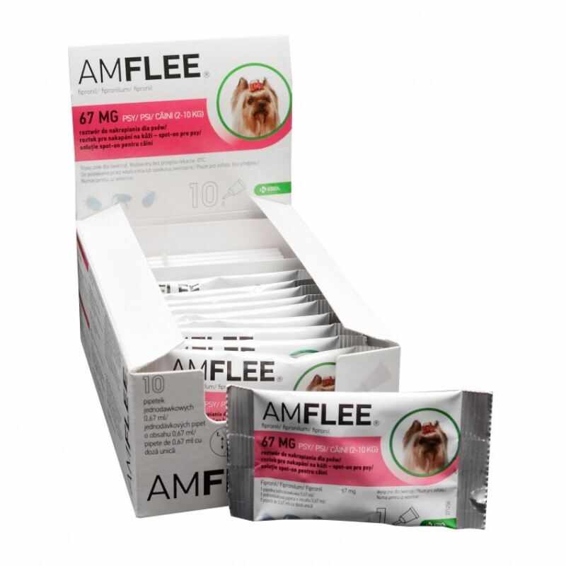 AMFLEE DOG 67 mg spot-on, S (2-10 Kg), 10 pipete