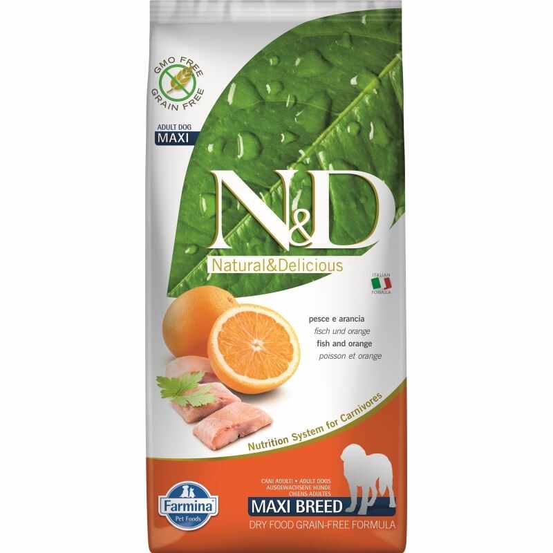 N&D Dog Grain free Fish and Orange Adult Maxi, 12 kg