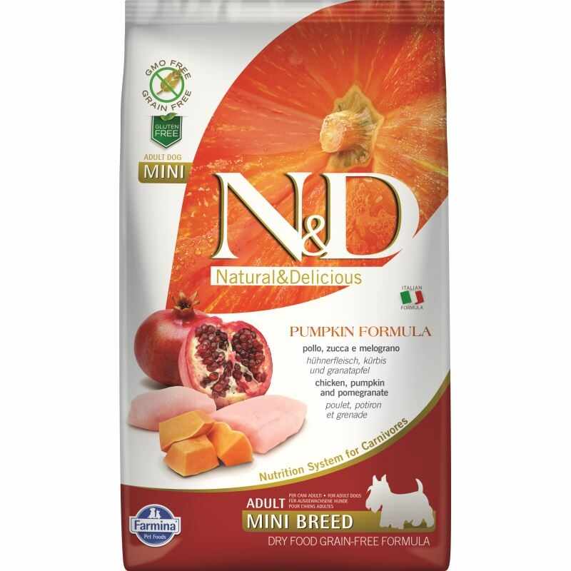 N&D Dog Grain free Pumpkin Chicken and Pomegranate Adult Mini, 2.5 kg