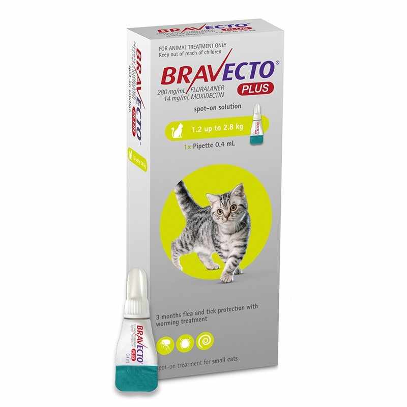 Bravecto Plus Spot On Cat 112.5 mg (1.2 - 2.8 kg), 1 pipeta