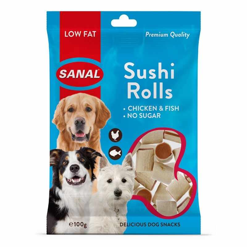 Sanal Dog Sushi Rolls, 100 g
