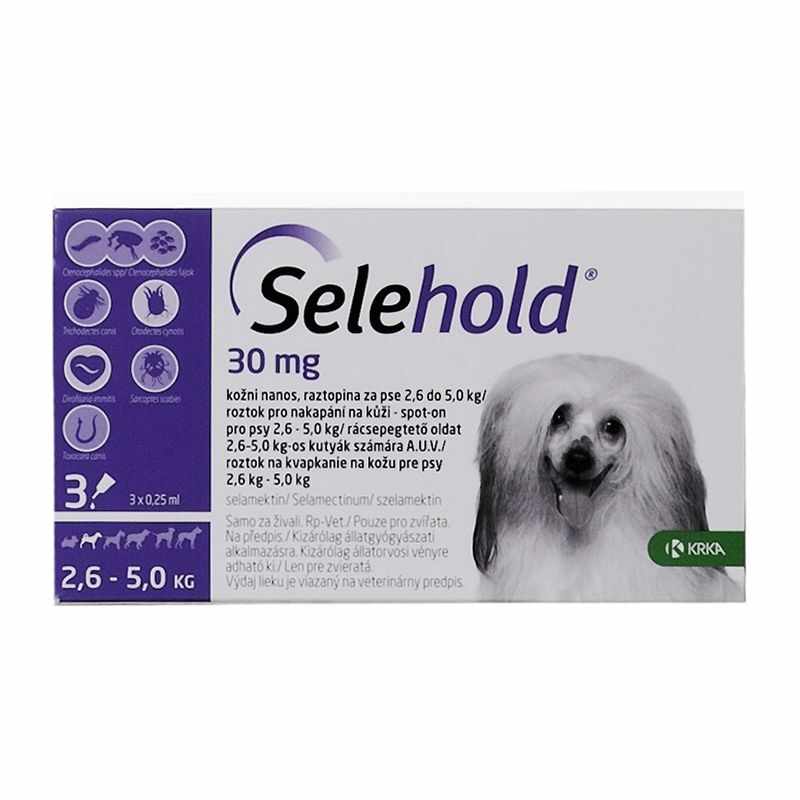 Selehold Dog 30 mg / ml (2.6 - 5 kg), 3 x 0.25 ml