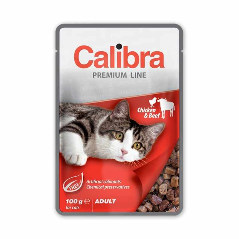 Calibra Cat Pouch Premium Adult Beef & Chicken, 100 g
