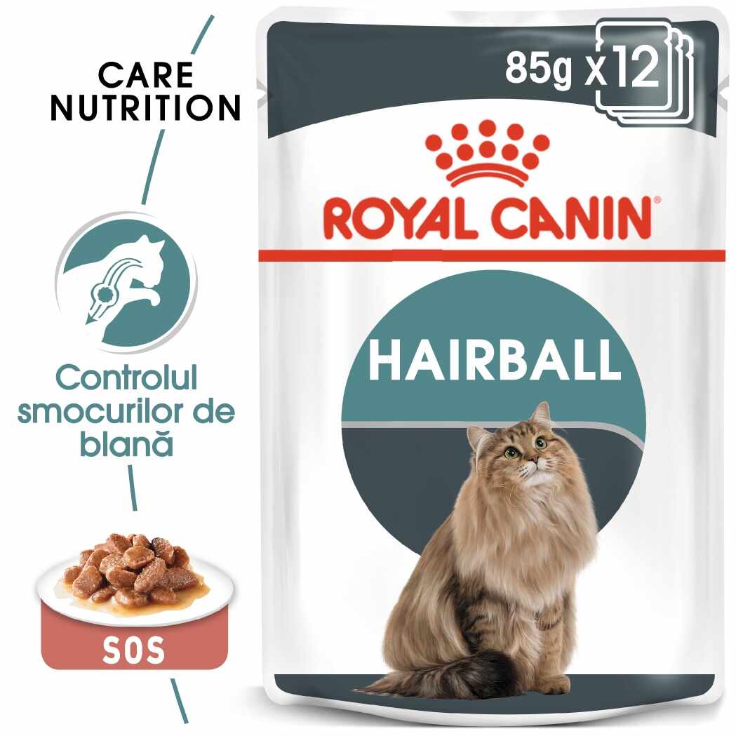 Royal Canin Hairball Care Adult hrana umeda pisica, limitarea ghemurilor blanii (in sos), 12 x 85 g