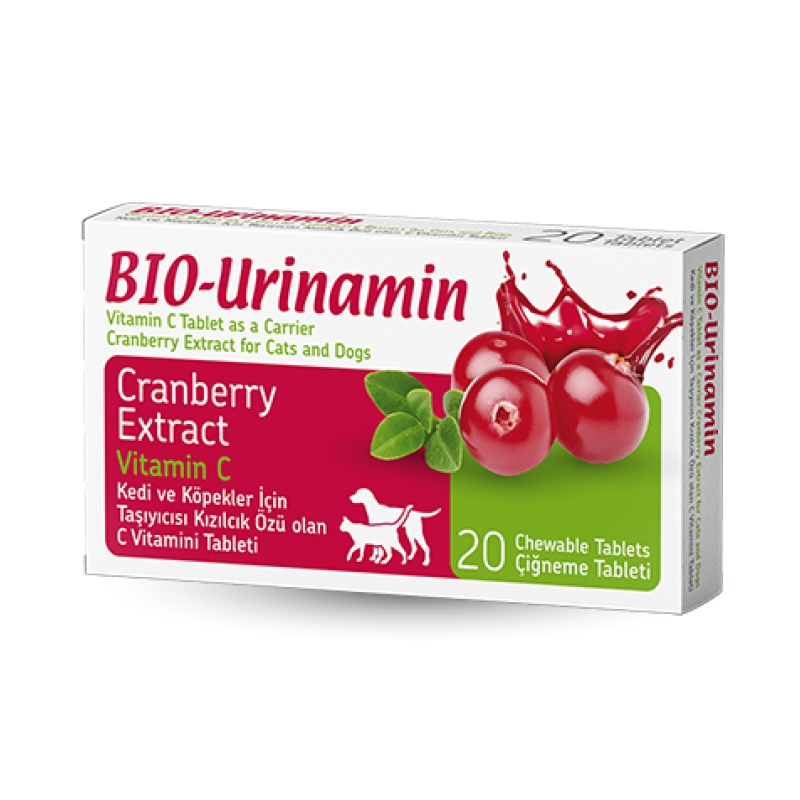 Vitamina C pentru caini si pisici, Bio PetActive Bio Urinamin, 20 tbl, 0.75g