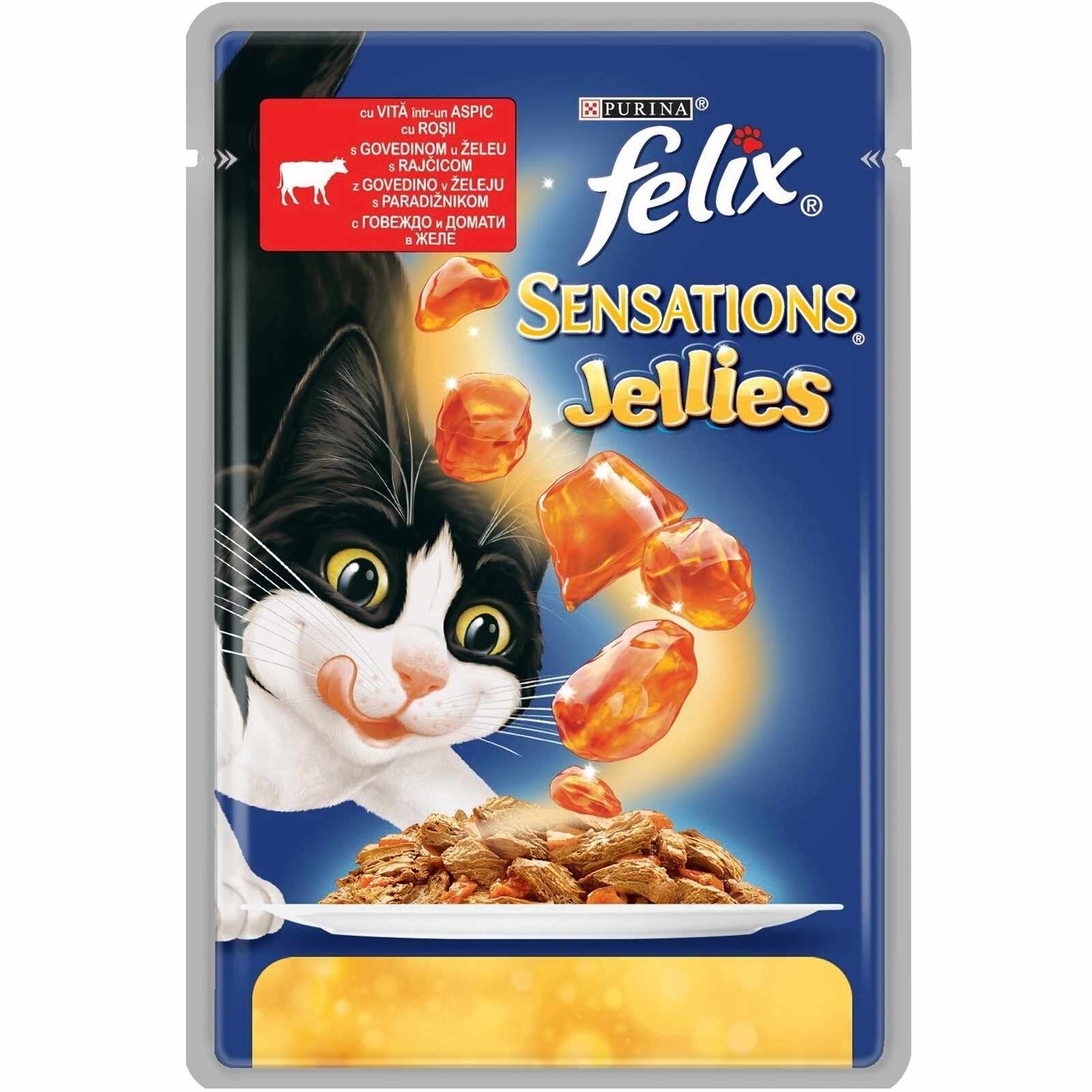 Felix Sensations Jellies, Vita si Rosii in Aspic, 100 g