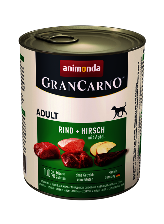 Hrana umeda caini, Grancarno Adult Dog Caprioara + Mar, 800 g