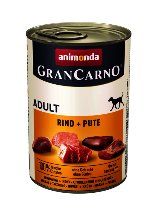 Hrana umeda caini, Grancarno Adult Dog Vita + Curcan, 400 g