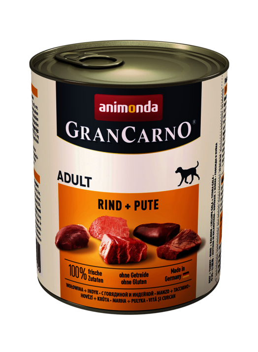 Hrana umeda caini, Grancarno Adult Dog Vita + Curcan, 800 g
