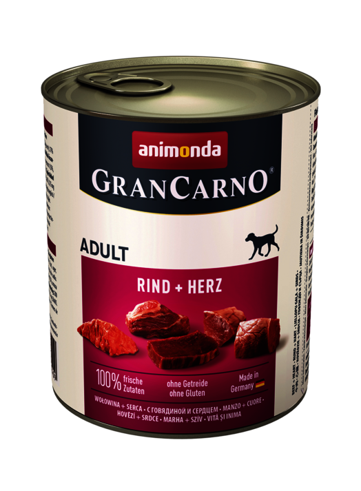 Hrana umeda caini, Grancarno Adult Dog Vita + Inima, 800 g