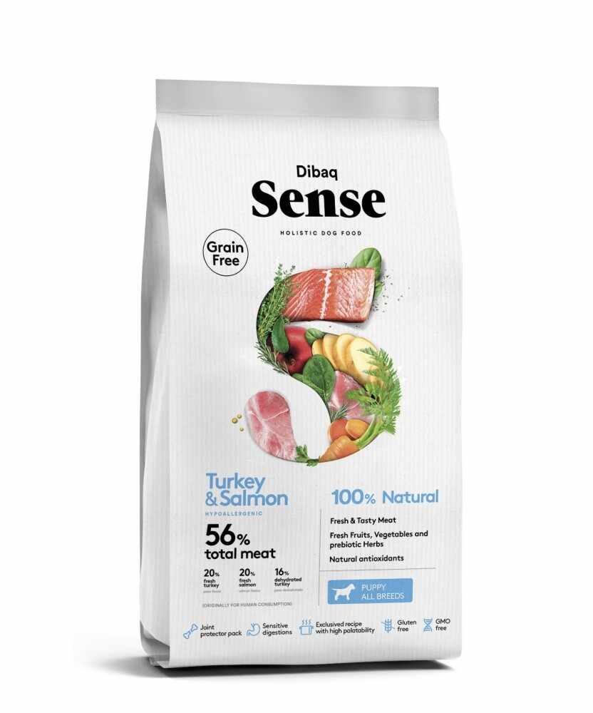 Dibaq Grain Free Sense Turkey & Salmon, Puppy, 2kg