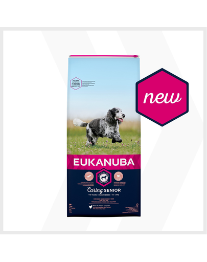 EUKANUBA Caring Senior Medium Breed - bogat în pui proaspăt 15kg