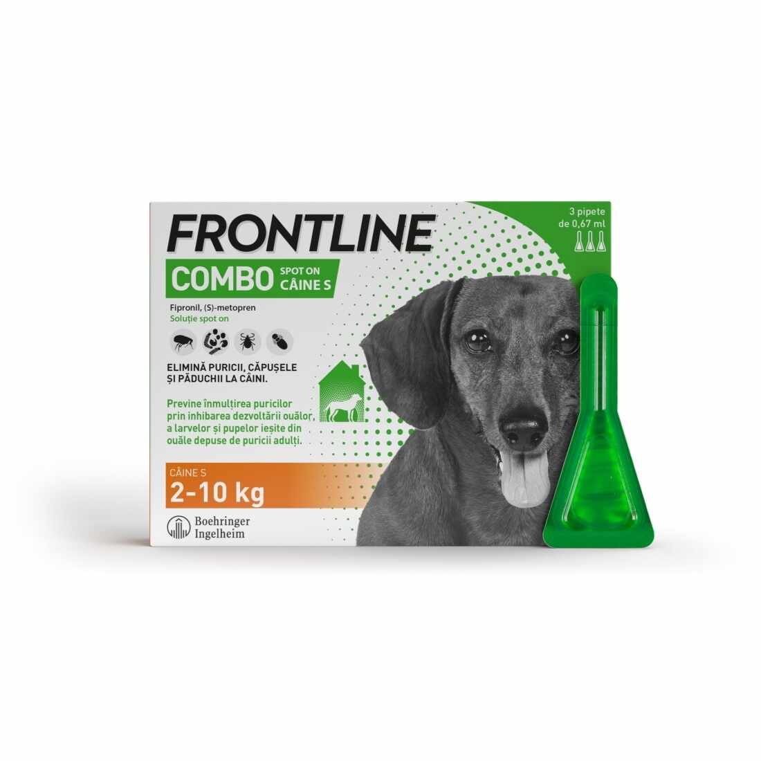 Frontline Spot On Caine S (2-10 kg) - 3 Pipete Antiparazitare