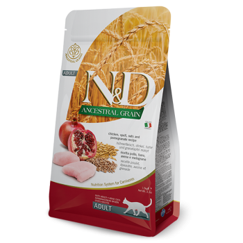 N&D Cat Low Grain Adult Pui, Ovaz si Rodie, 1.5 kg