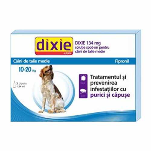 Solutie antiparazitara, Dixie Spot On Dog M, 1,34 ml x 30 buc