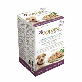 APPLAWS Finest, pachet mixt hrană umedă câini, (în aspic), 100g x 5