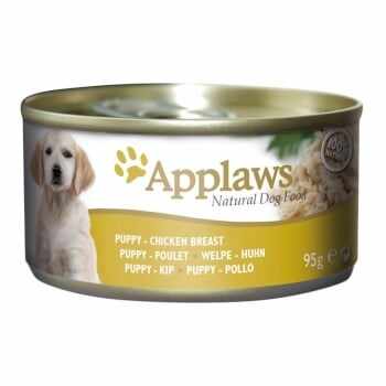APPLAWS Junior, Pui și Vită, conservă hrană umedă câini Junior, (în sos), 95g