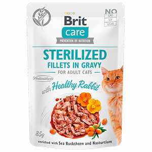 Brit Care Cat Sterilized Fillets in Gravy With Healthy Rabbit 85 g