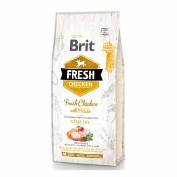 BRIT Fresh Great Life Adult S-XL, Pui cu Cartof, pachet economic hrană uscată conținut redus cereale câini, 12kg x 2