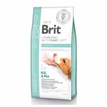 BRIT GF Veterinary Diet Struvite, Ou și Mazăre, dietă veterinară câini, pachet economic hrană uscată fără cereale, afecțiuni urinare (struviți), 12kg x 2