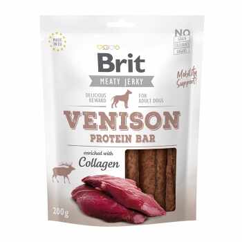 BRIT Jerky Venison Protein Bar, recompense câini, Batoane proteice Vânat, 200g