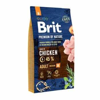 BRIT Premium By Nature Adult Medium Breed, M, Pui, pachet economic hrană uscată câini, 8kg x 2