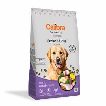 CALIBRA Premium Line Senior & Light, Pui, pachet economic hrană uscată câini senior, 12kg x 2
