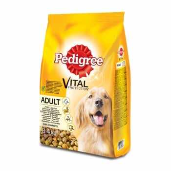 PEDIGREE Vital Protection Adult, Pui și Legume, pachet economic hrană uscată câini, 8.4kg x 2
