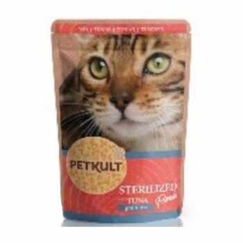 Petkult Cat Sterilized cu Ton, 10 x 100 g