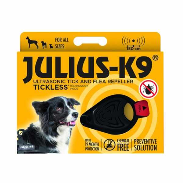 Dispozitiv impotriva capuselor si puricilor, Tickless JULIUS-K9-101BL, negru