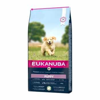 EUKANUBA Basic Puppy L-XL, Miel și Orez, pachet economic hrană uscată câini junior, 12kg x 2