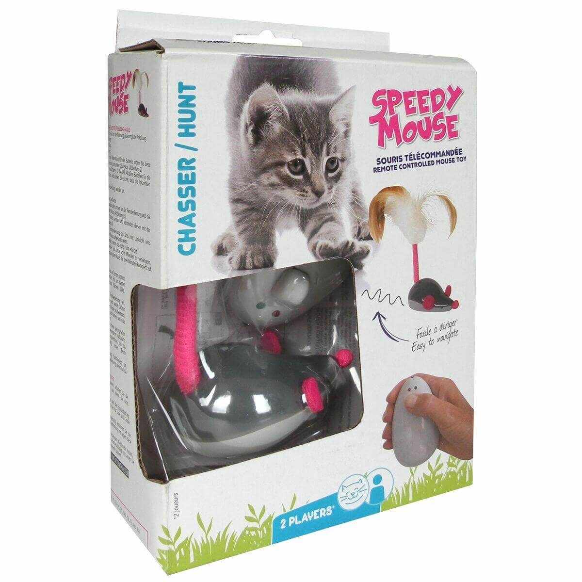 Jucarie pisica cu telecomanda Speedy Mouse, 7.5x4x15 cm