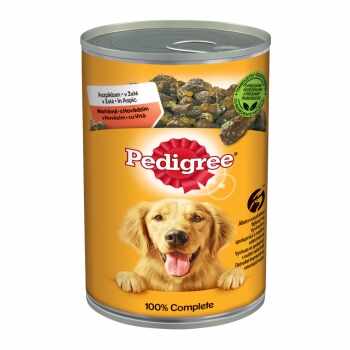 PEDIGREE Vital Protection Adult, Vită și Pasăre, pachet economic conservă hrană umedă câini, (în aspic), 400g x 12