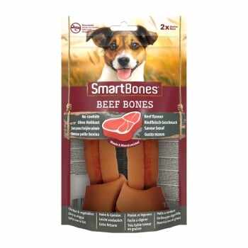 SMARTBONES Flavours Beef Bones Medium, recompense câini, Oase aromate Vita, 2buc