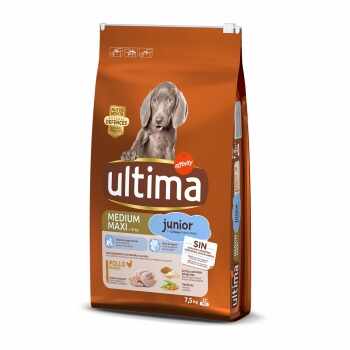 ULTIMA Dog Medium & Maxi Junior, Pui, hrană uscată câini, 7.5kg