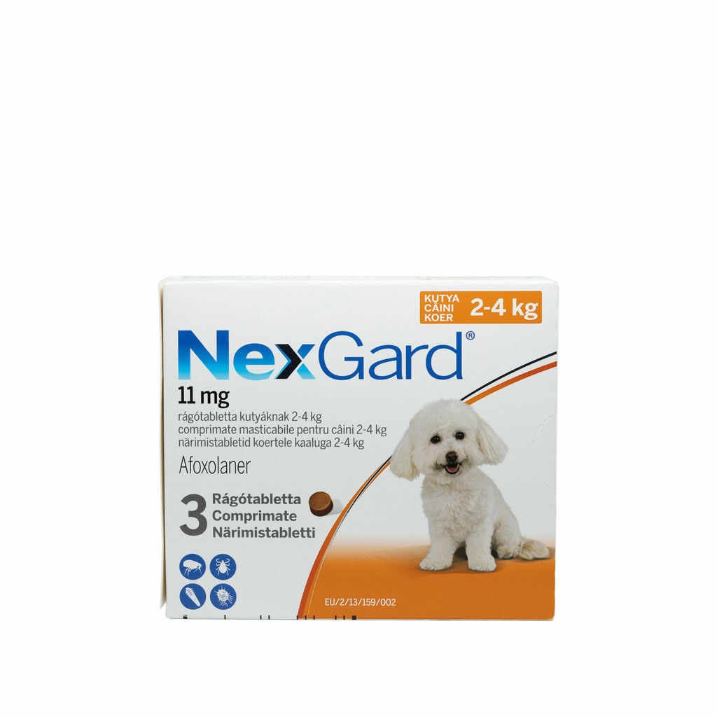 Comprimat masticabil antiparazitare Nexgard S pentru câini de 2 - 4kg