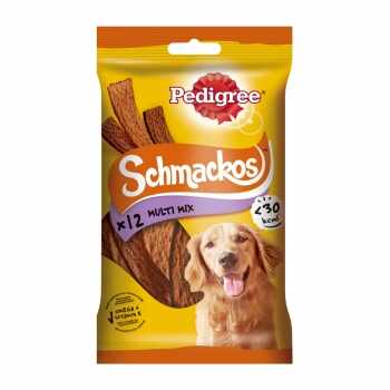 PEDIGREE Schmackos Multi Mix, recompense câini, benzi moi, carne, 12buc