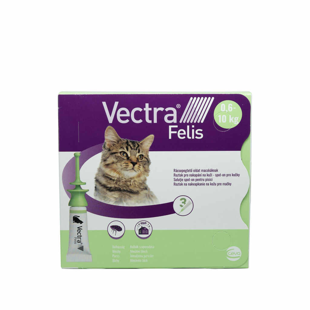 Pipetă antiparazitară Vectra 3D pentru pisici Felis