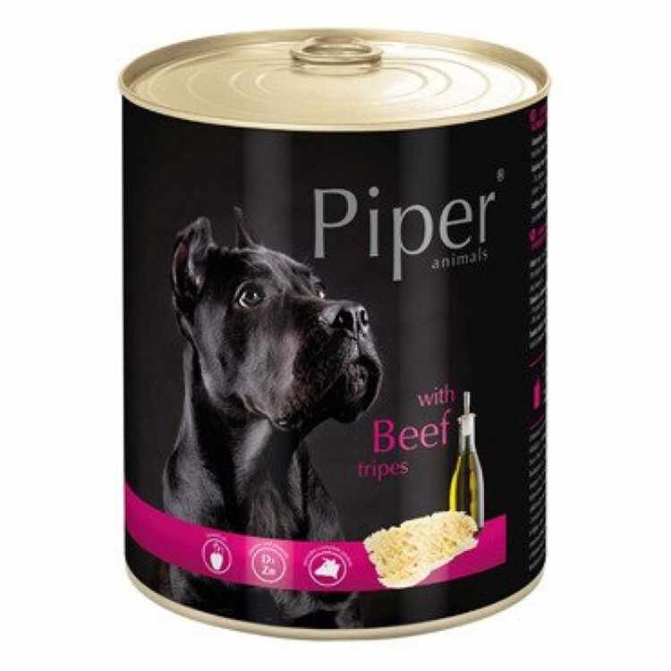 Hrană umedă câini adulți, Piper, cu Burta de Vita 400g