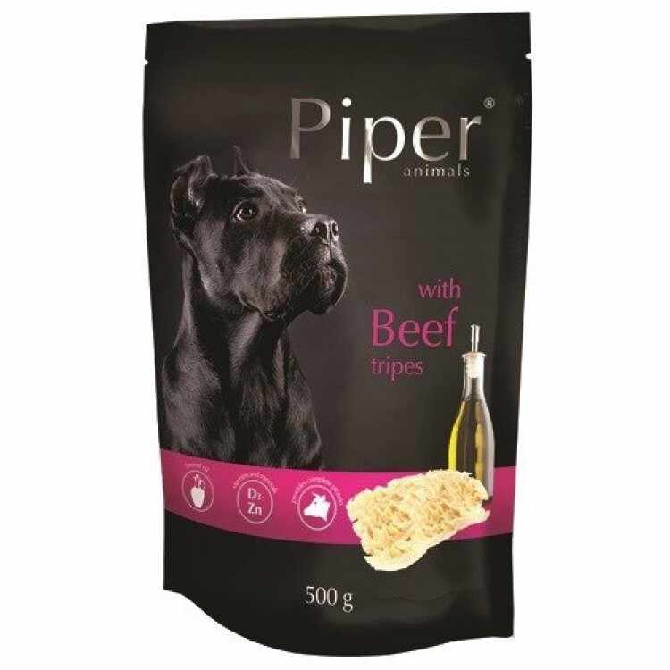 Hrană umedă câini adulți, Piper, cu Burta de Vita plic 500g