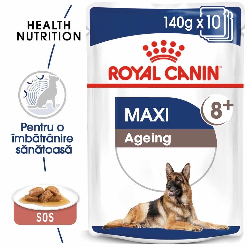Hrana umeda Royal Canin Maxi Ageing Plicuri 10x140g
