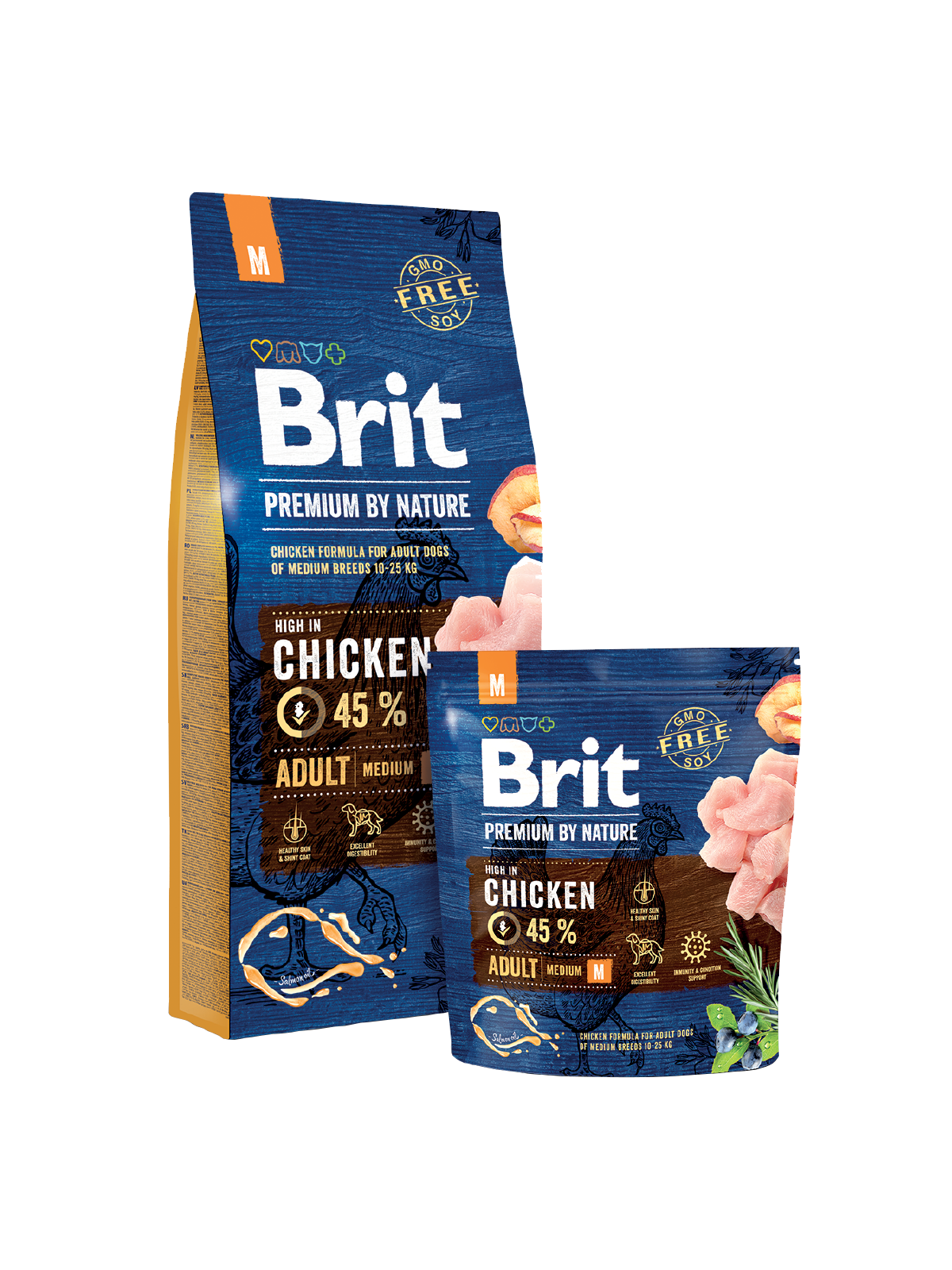 Hrană uscată câini adulți de talie medie, Brit Premium by Nature M 15kg