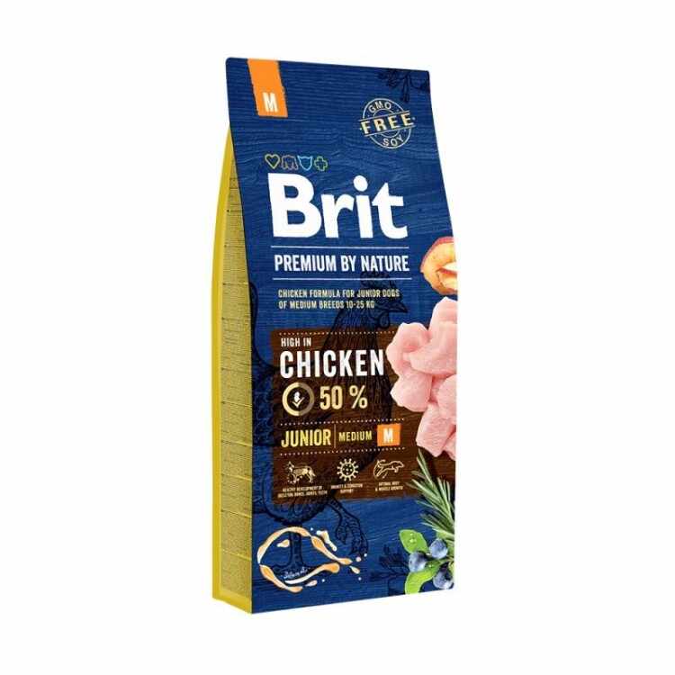 Hrană uscată câini juniori de talie medie, Brit Premium by Nature 15kg